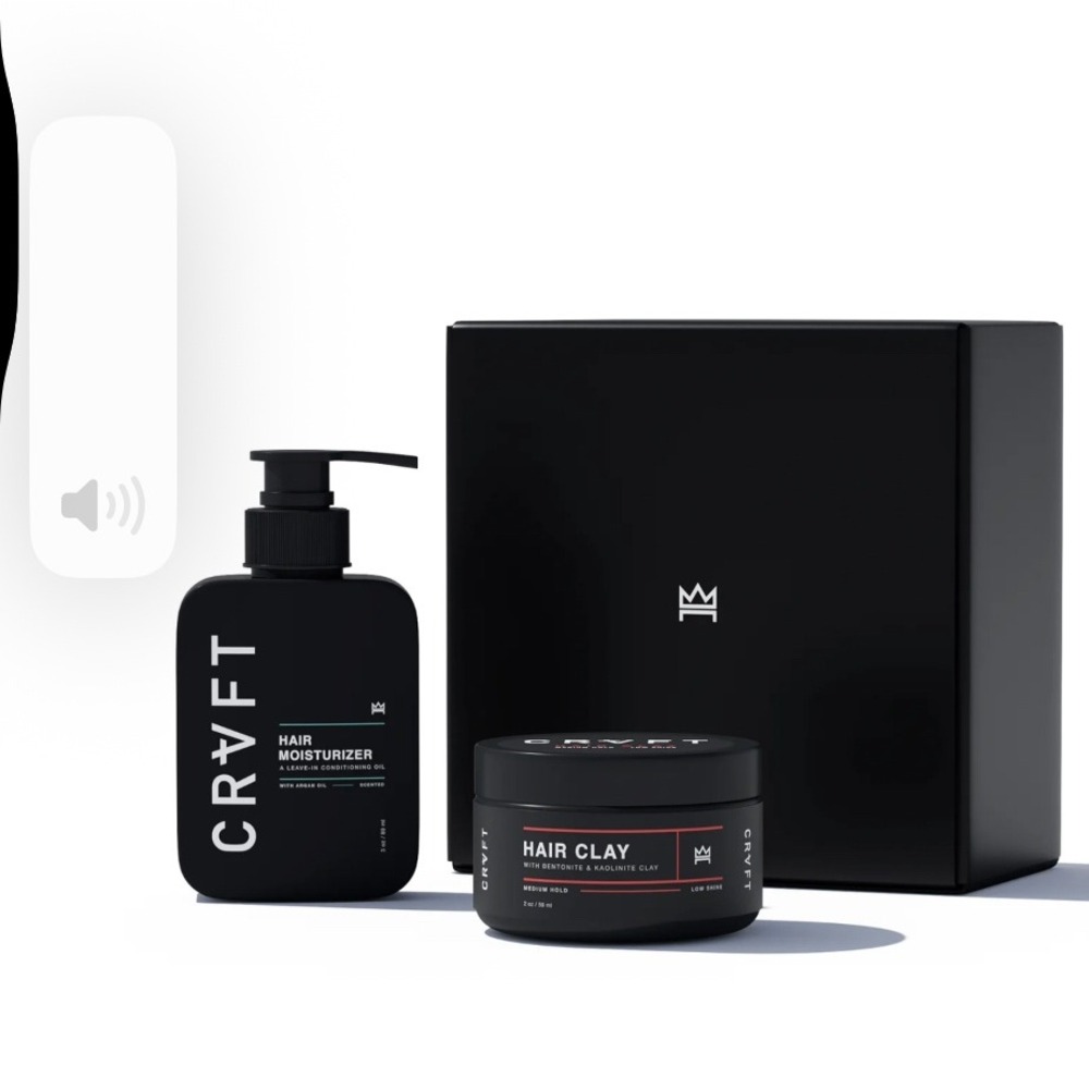 CRVFT Mens Hair Care Set Hair Moisturizer 3oz and Hair Clay 2oz Medium Hold